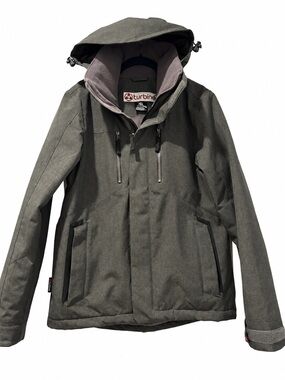 Gray Turbine Hooded Performance Jacket with Gray Lining, Men’s Small